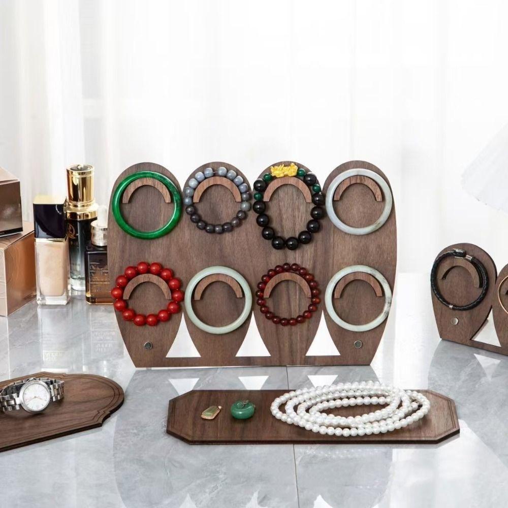 Hand Bangle Bracelet Tray Wood Jewelry Holder Durable Necklace Display Stand  Gift