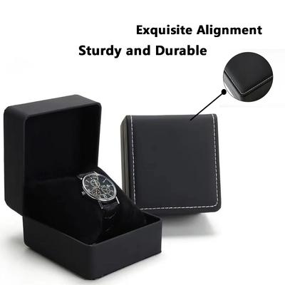 NOUVELLE Boîte Cadeau Simple Noire pour Montre avec Coussin Organisateur Vitrine d'Exposition pour Montre en Cuir PU pour Hommes Boîtier de Montre à Clapet en Cuir PU