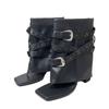 Brand Designer Shoes Woman Heeled Sandals Summer Ankle Boots Flip Flops New Clip Toe Square High Heels Leather Goth Chunky