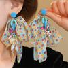 Cloth Fabric Flower Tassel Earrings Ear Jewelry Shell Earrings Fashion Tassel Earrings  Party