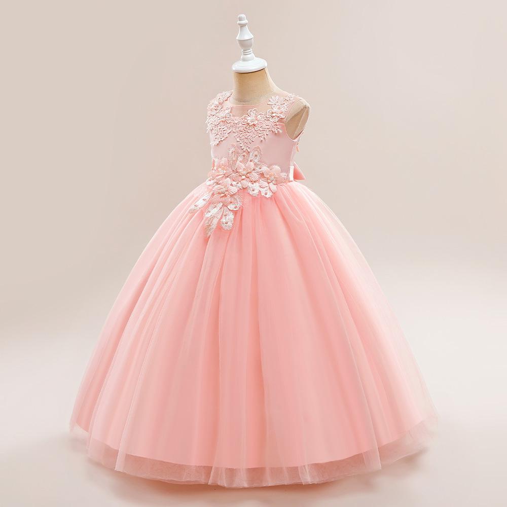 Girls  Formal Princess Mesh Dress with Appliques 150 cm