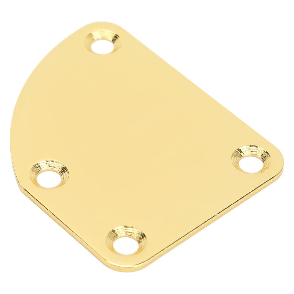 Gold Electric Guitar Neck Plate 4 Hole Curved Simple Installation Anti Scratch Neck Plate
