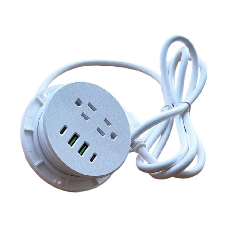 Desk Mounted Power Strips 2AC Outlets 4 USB Port 65W Fast Charging Safety Certifieds Charging Station For Workspaces
