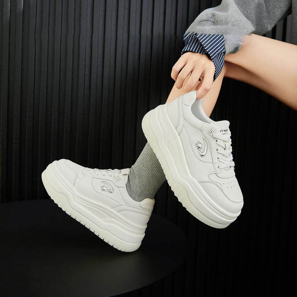 Spring the Same Thick Baseplate Shoes Women's Low-top Lightweight Height-increasing White Shoes