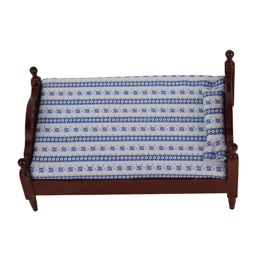 1:12   Wood Small Bed Model in Redwood Color    ature   Furniture