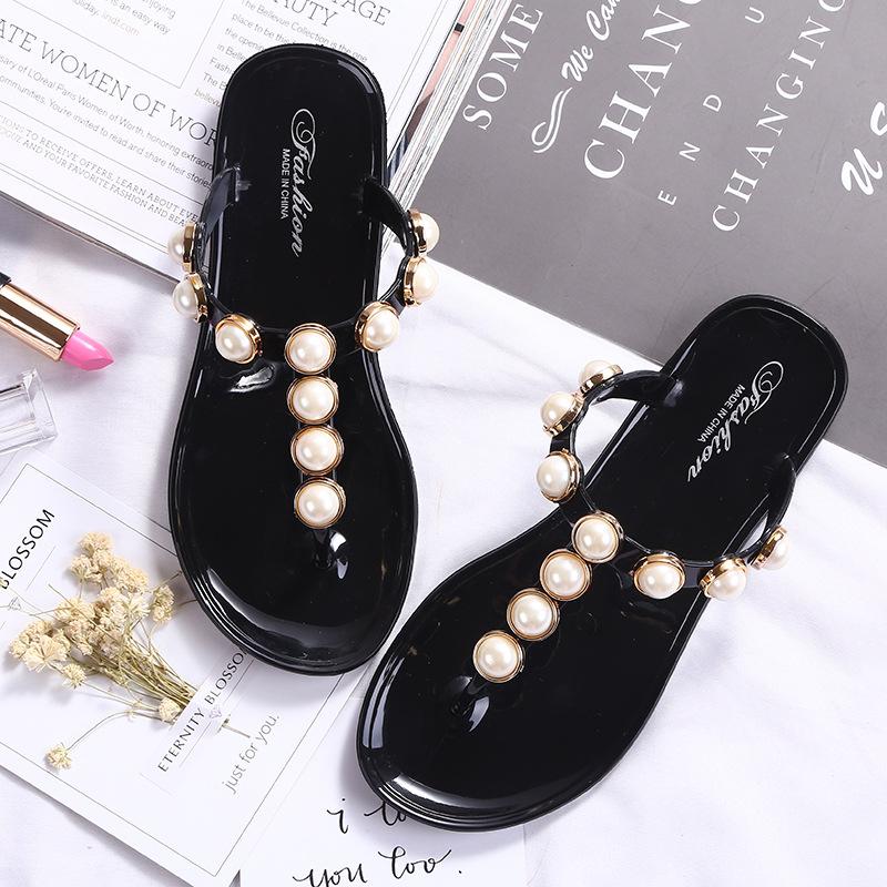 Women Crystal Jelly Flip Flops Fashion Summer Beach Flat Bottom Slippers Ladies Outside Sandals