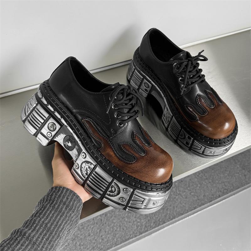 Woman Sneakers New Punk Style Women Shoes Gothic Ankle Rock Boots Lace-up Heel Height Platform Shoes Woman Metal Decor