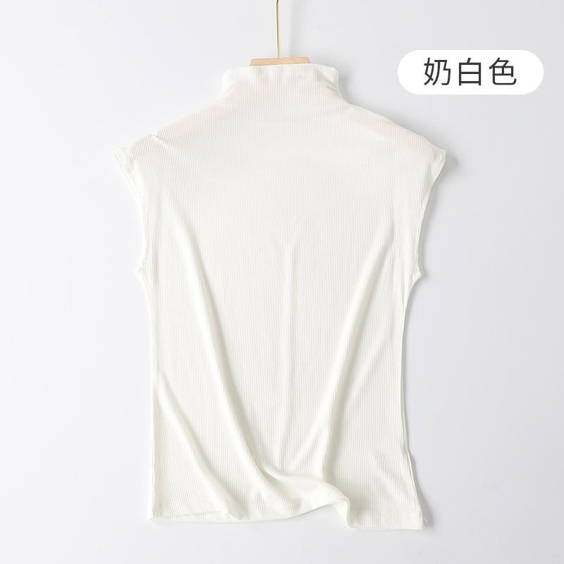 Half High Neck Vest For Women With Sleeveless Base, Paired With Summer Mid Neck Base Shirt