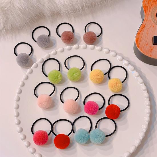 10 Pcs Children Hair Rope Plush Ball High Elasticity Anti-slip Reusable