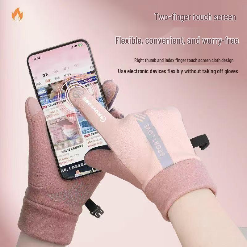 Zimowe rękawice dotykowe z podszewką z polaru do pojazdów elektrycznych: Wiatroodporne, Wodoodporne, Antypoślizgowe, Idealne do jazdy na świeżym powietrzu jesienią i zimą