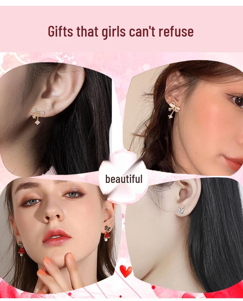 Sterling Silber Damen Ohrclips und Ohrstecker Set - Perfekt für Wochentage, Geburtstage oder Weihnachtsgeschenke.