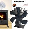 Eco Friendly 6-Blade Fireplace Fan Circulation High-temperature Stove Fan Heat Distribution Decoration Log Wood Burner Home