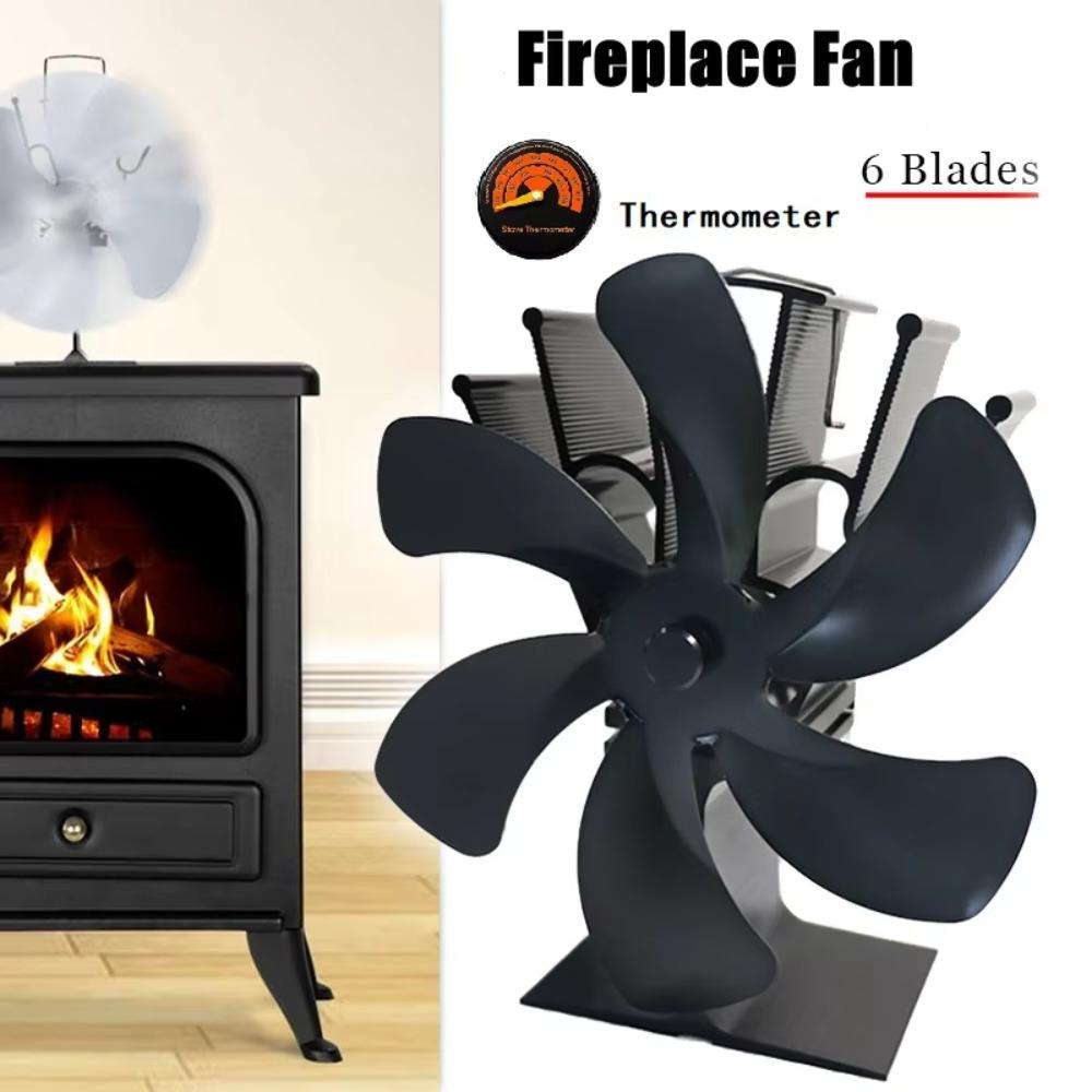 Eco Friendly 6-Blade Fireplace Fan Circulation High-temperature Stove Fan Heat Distribution Decoration Log Wood Burner Home