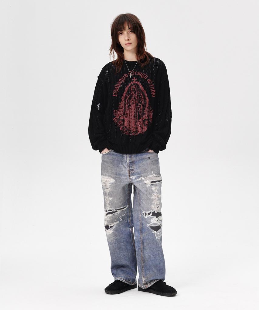 MAHAGRID Blessed Mesh Knit Black(Mg2Esmk601A)