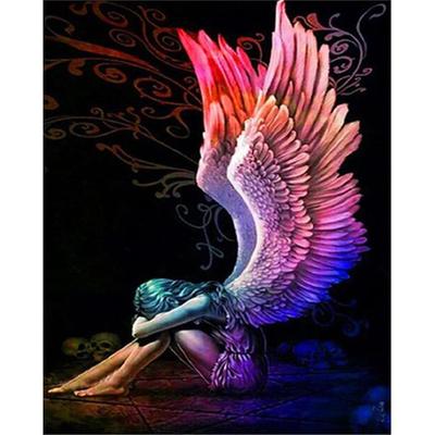 Completo pittura diamante 5D fai da te ali colorate angelo diamante ricamo mosaico kit punto croce decorazioni per la casa regali fatti a mano