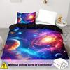 Comforter Galactic Galaxy 3D Space Universe Bedding Kit Large Size Soft Comfort Polyester Digital Print All-Season Use