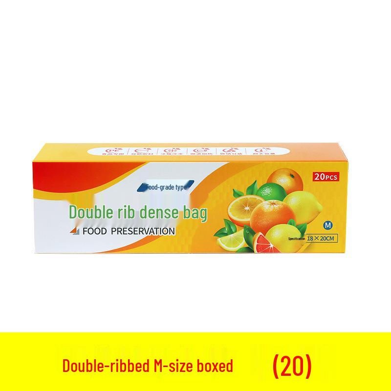 Food-Grade Double Rib Fresh-Keeping Storage Bags for Refrigerator - Thickened for Refrigeration and Freezing