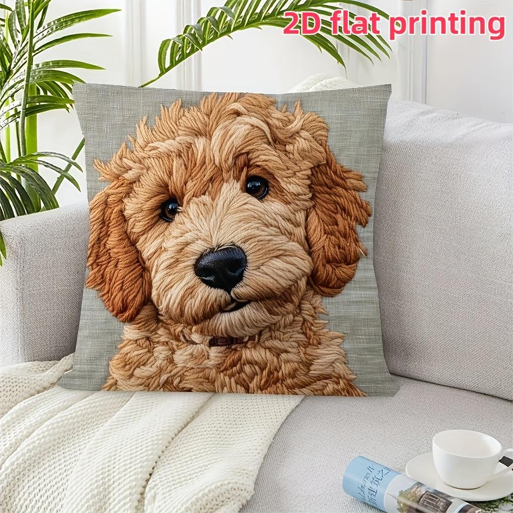 Cuddly Dog 2D Flat-Printed Pillowcase: Soft & Adorable Home Decor Sofa Cushion Cover,home decoration,2D Printing