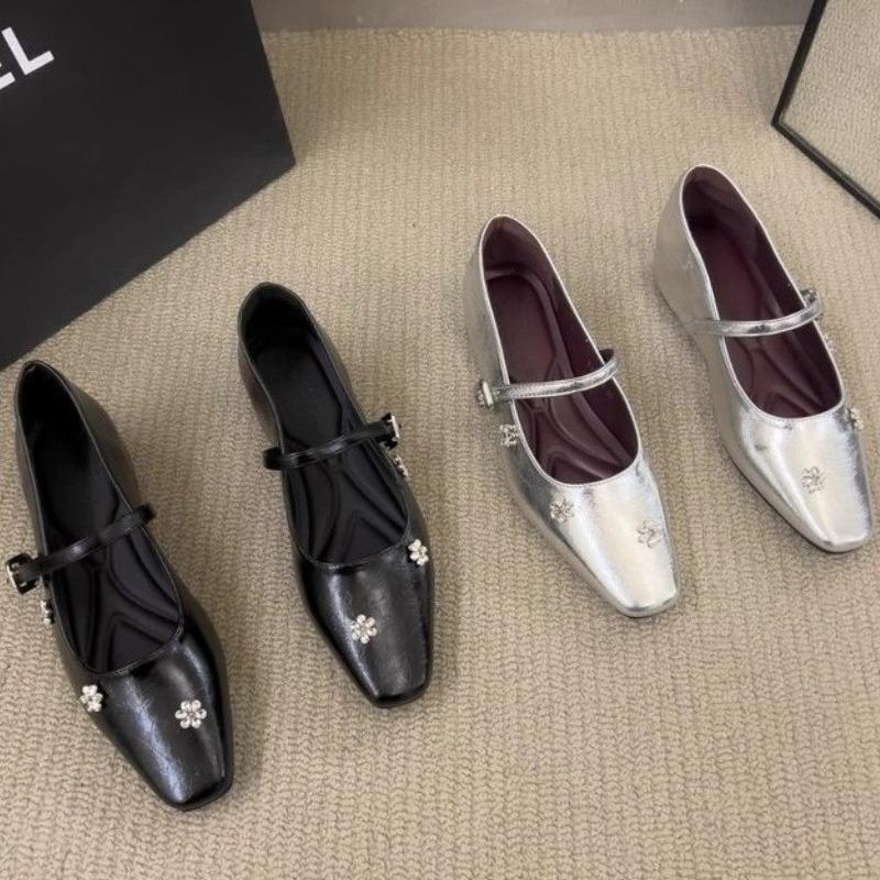 Fashion Vintage Mary Jane Shoes for Women Spring/Autumn French Bow-knot Shallow-mouth Low Heel Dress Street Style Shoes Bombas Mujeres