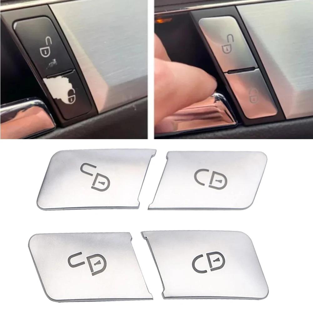 Black Silver Color Car Door Lock Switch Button Cover Trim Brand New Condition Factory Specifications High Reliability