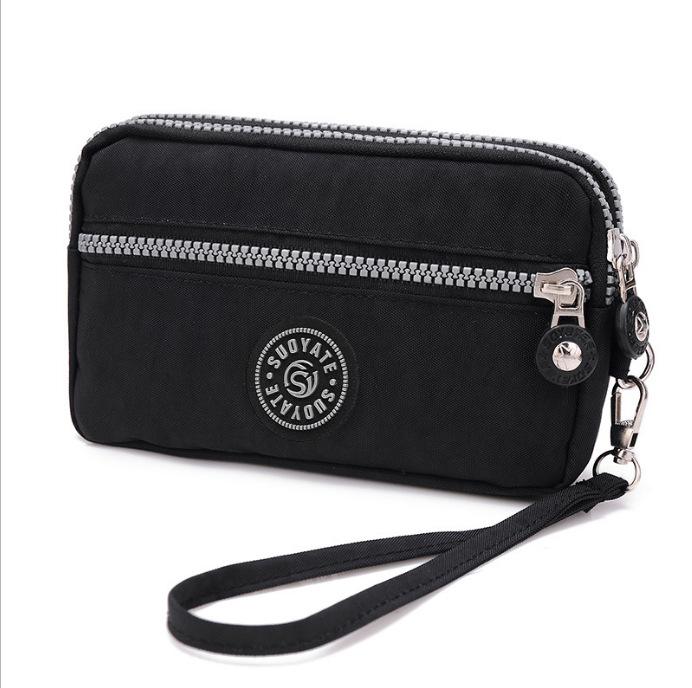 

Women s wallet nylon coin purse large-capacity storage bag mobile phone bag чёрный