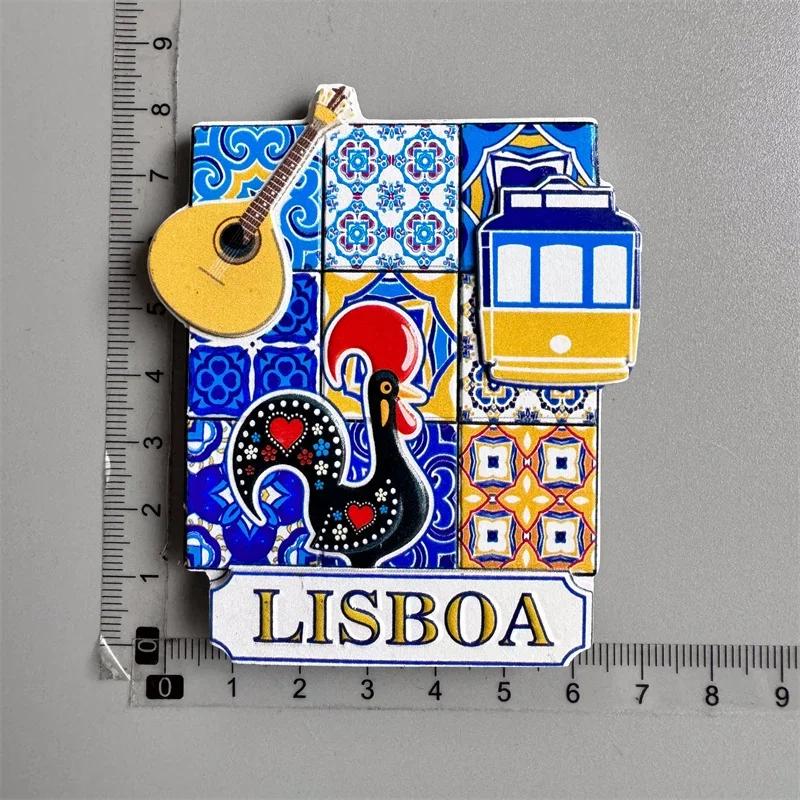 Portugal Lisbon Fridge Magnets Tourist Souvenir Resin Magnetic Refrigerator Stickers Home Decor Collection Gifts for Friends