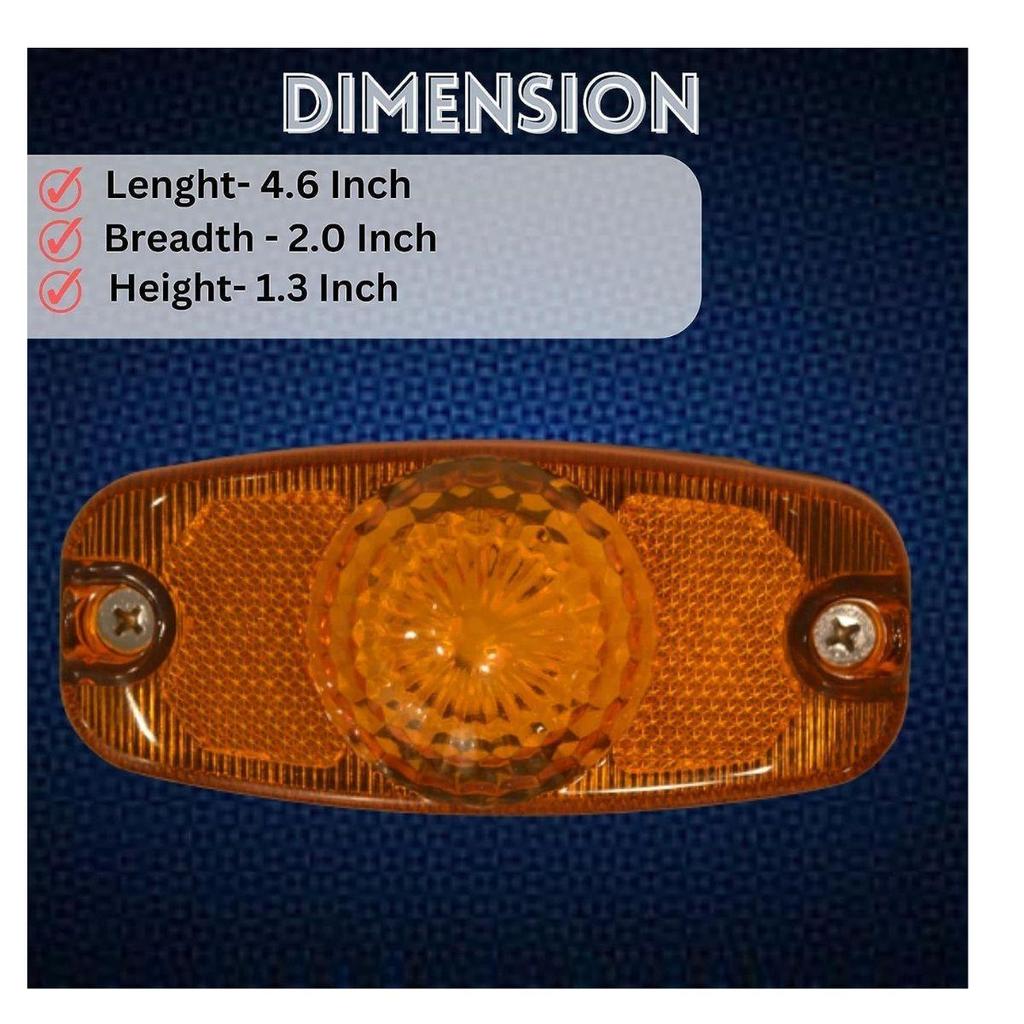 8-Pack Amber 4.5" Marker Lights 24V  Surface Mount LED Trailer Running Lights for Semi Truck, Freightliner Cascadia, RV, UTE, UTV