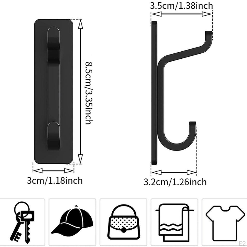 4 Pack Over The Door Wall Hooks, Heavy Duty Key Hanger, Mounted Hooks for Clothes, Office,