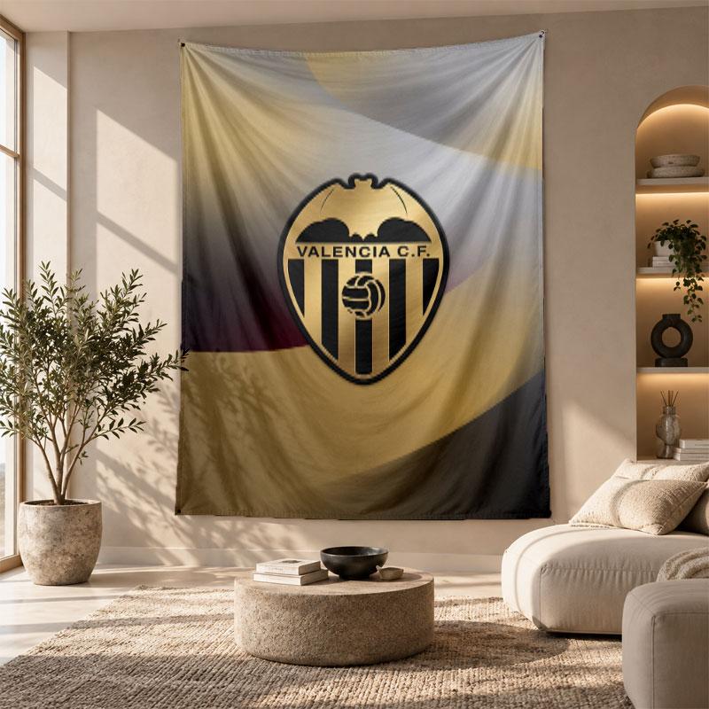 Decorative Tapestry,Valencia FC Printed Wall Art, Lightweight Wall Hanging For Bedroom Background