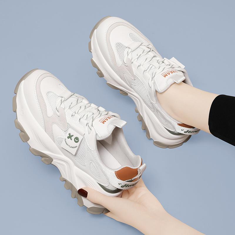 

Mesh breathable sports little white shoes women s summer and autumn thin soft-soled thick-soled casual dad shoes 34