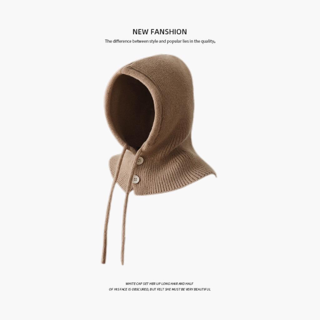 Women's Woolen Beanie with Ear Protection and Plush Lining - Ideal for Big Head Circumference, Small Face, Autumn/Winter