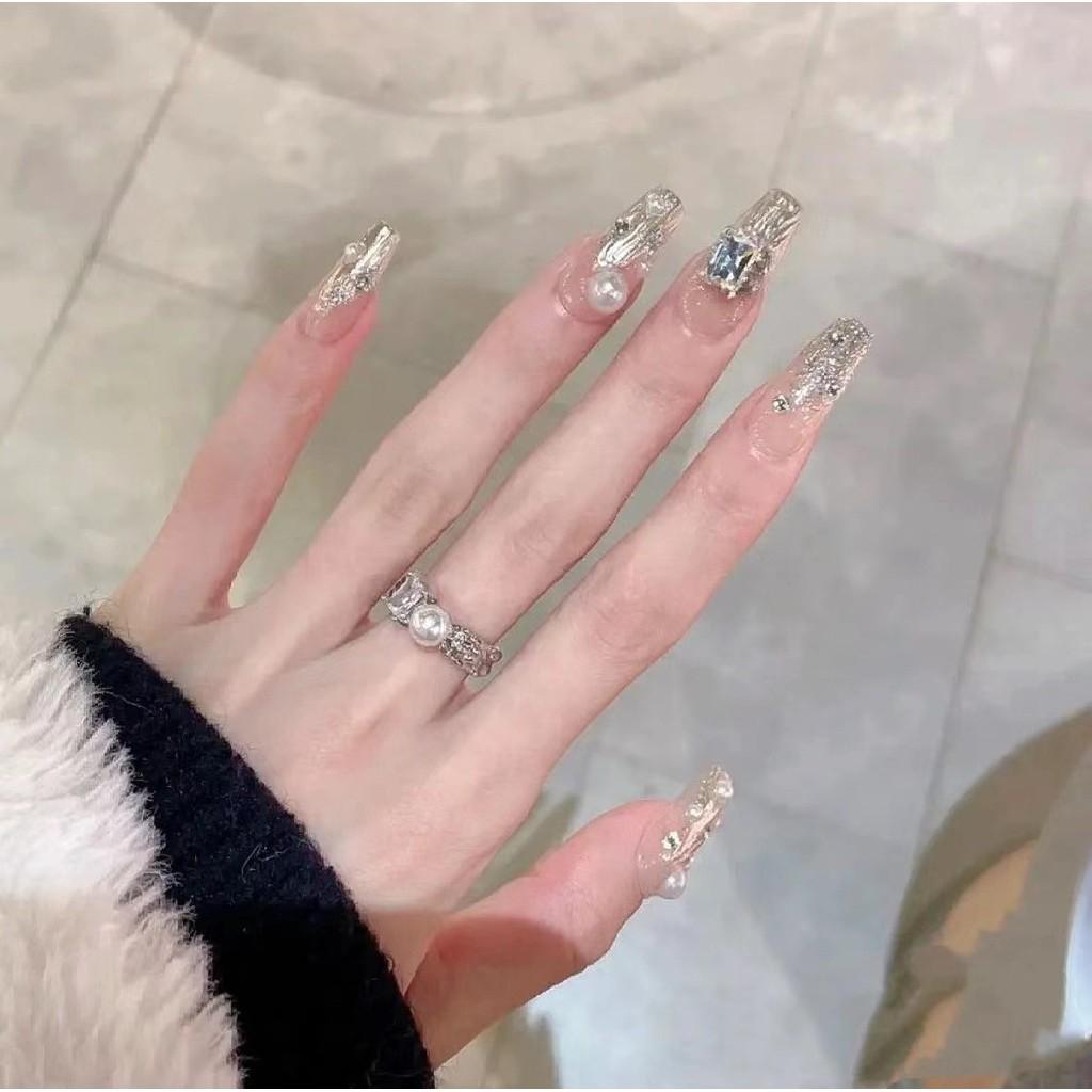 Years Handmade Golden Nail Art Elegant Thousand Magic Mirror Powder Armor Bride
