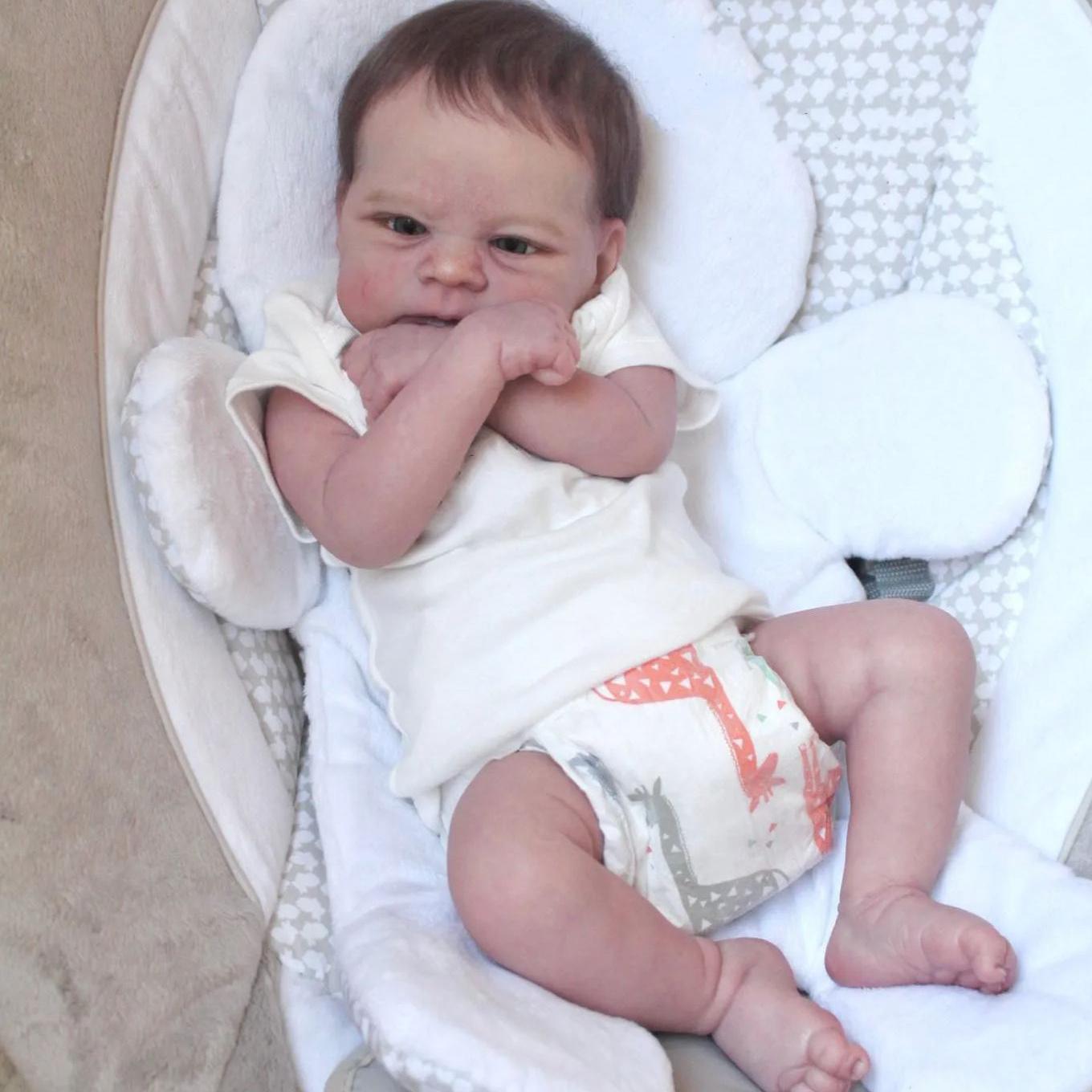 

BZDOLL 18 дюймов 45 см Мягкий винил Реборн Кукла-младенец Девочка Принцесса Новорожденный Бебе Игрушка для детей Наряжать Художественная кукла с 3D мраморной кожей Видимые вены Реалистичная cloth body doll