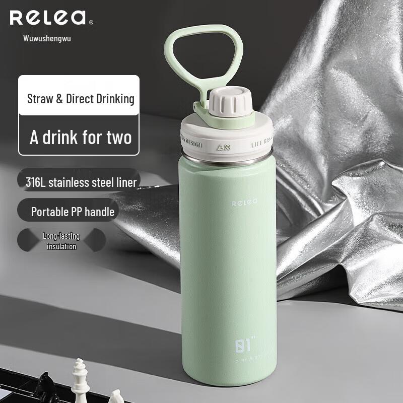 Wushengwu Portable Insulated Sports Water Bottle with Straw