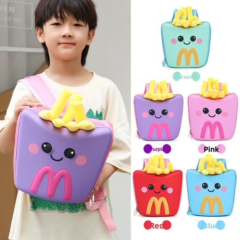 Kids School Lightweight Bag With Cartoon French Fry Design For Early Education