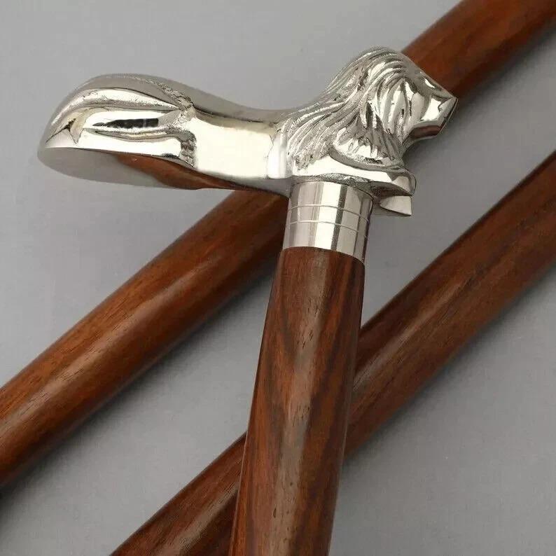

Lion Nickle Walking Cane for Men s and Women’s Handmade ,GIFT