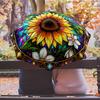 Retro Sunflowers Printed Umbrella Windproof Folding Umbrella Portable Sun and Rain Umbrella Suitable for Gifting