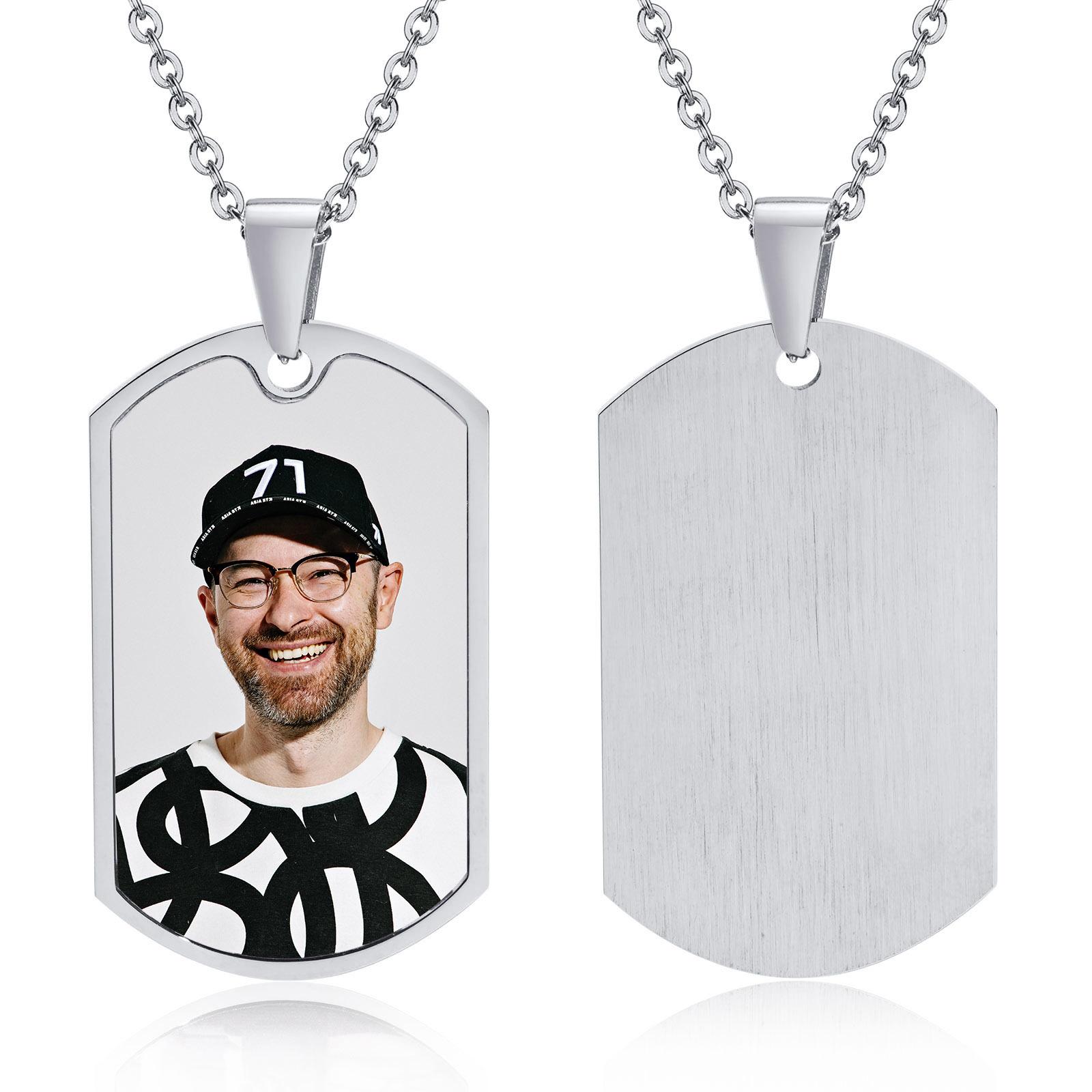 

Custom Picture Photo Necklace Pendant For Women Men,Personalized Round Cubic Zirconia Necklace Stainless Steel Chain Adjustable 55cm-60cm