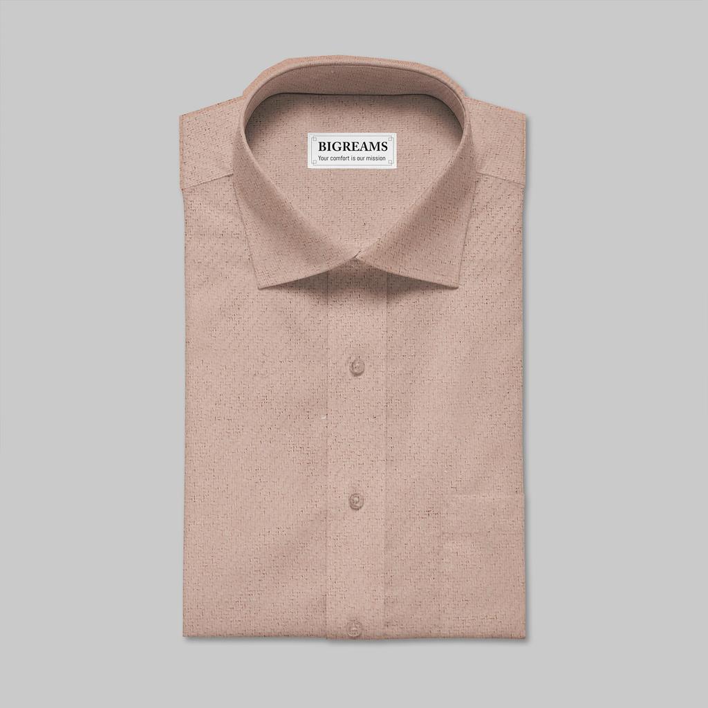 Beige 100% Cotton Yarn-Dyed Flannel Fabric – 425 GSM, 148 cm Wide – Perfect for Jackets, Shirts, and Upholstery
