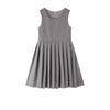 Girls' Dress Spring Summer Pleated Dress Children's Sleeveless Dress Fashionable Baby White Princess Dress