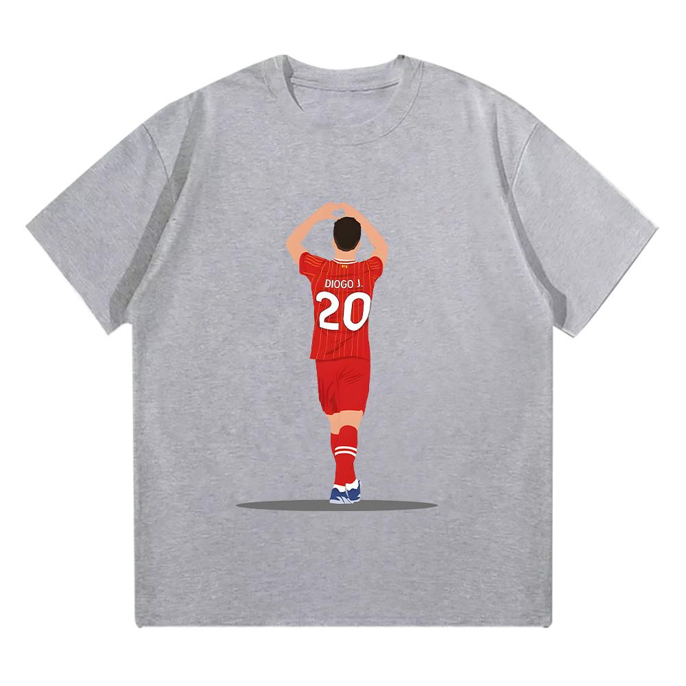 Diogo Jota Trička s grafickým potiskem srdce pro ženy/muže Pamětní oblečení Dárková trička pro sportovní fanoušky Volná ležérní trička Top