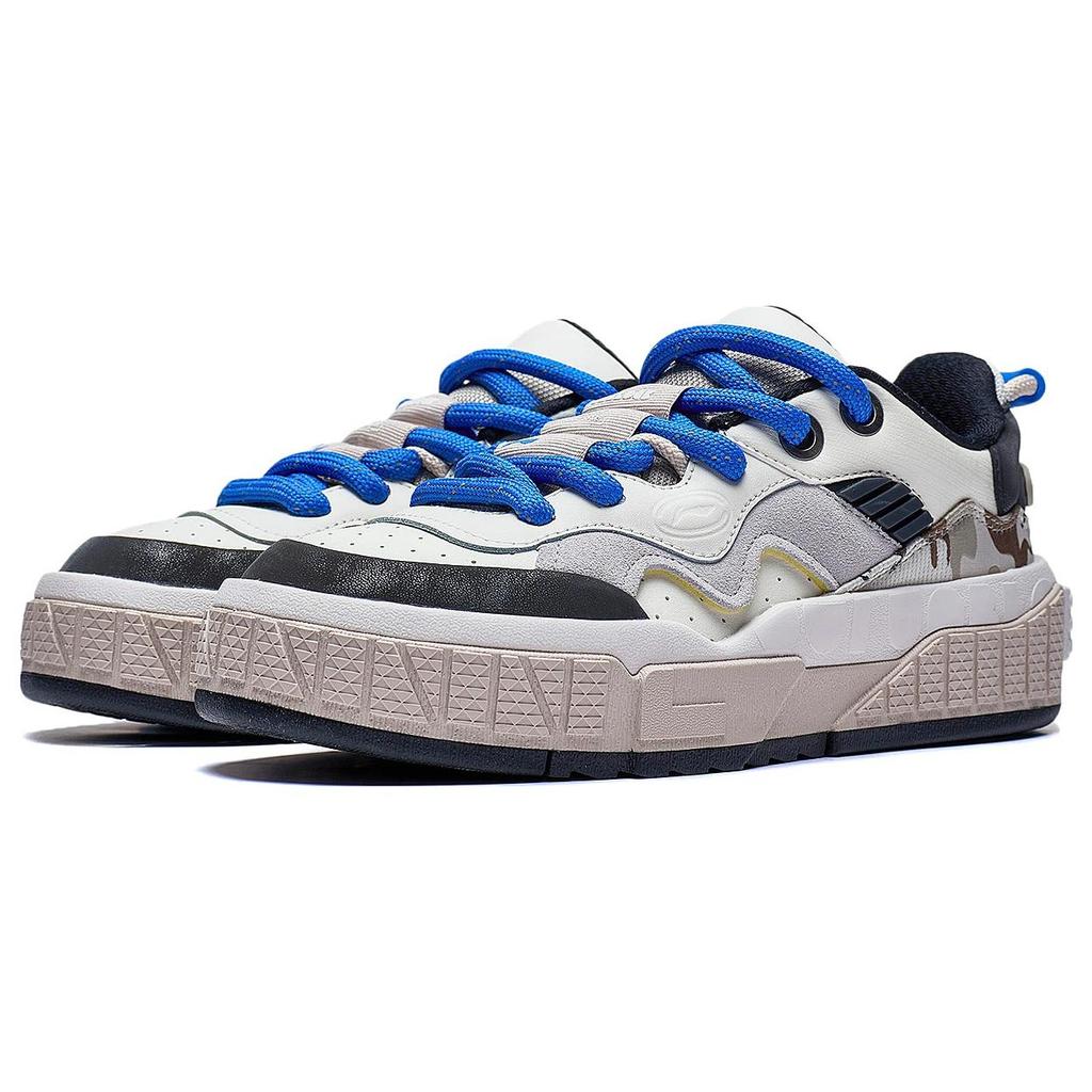 New LiNing 001 UNBLOCK Anti Slip Wear Resistant Low Top Skateboard Shoes Men's Blue White AGCT217-3