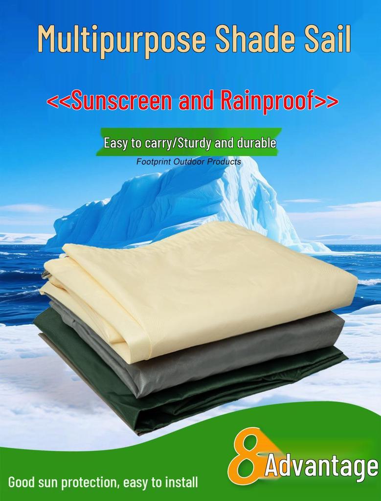 Waterproof Outdoor Sunshade Sail Tent for Patio, Camping, and Cars