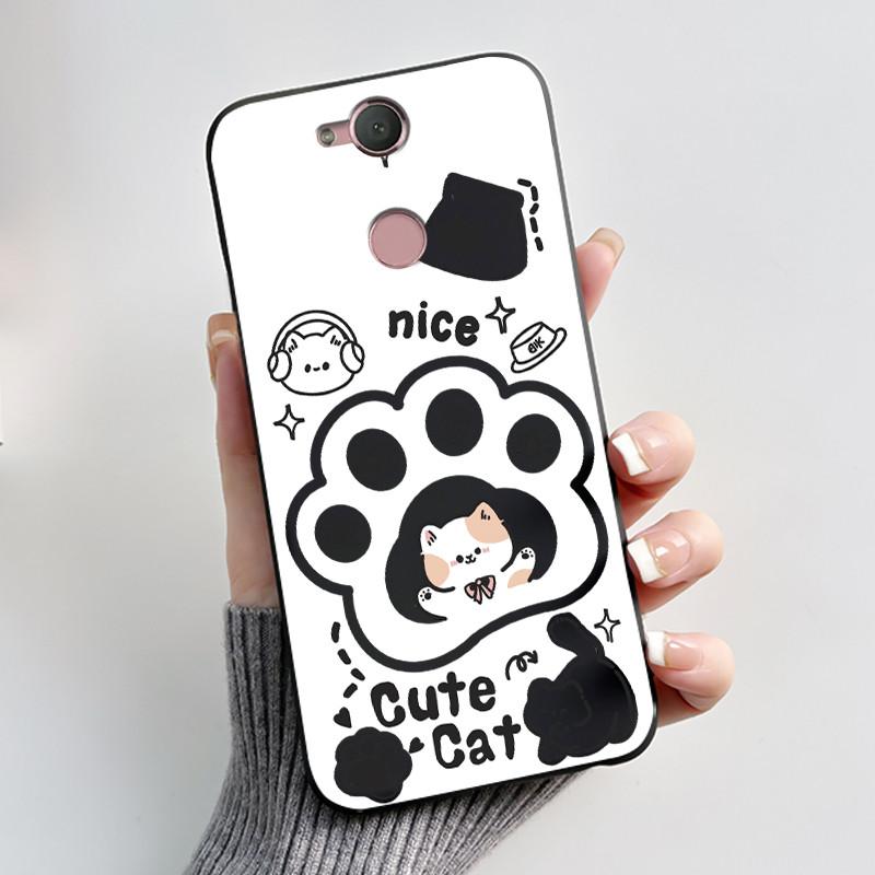 Cute Case For Sony Xperia XA2 / Xperia XA2 Ultra Capa Coque Printing Shell Protective Cover Soft Silicone Cartoon Black Casing