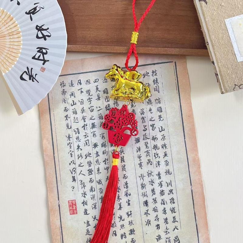 Chinese Zodiac Horse Lucky Pendant Car Hanging Ornament Chinese Spring Festival Wall Hanging Ornaments Accessories Gifts