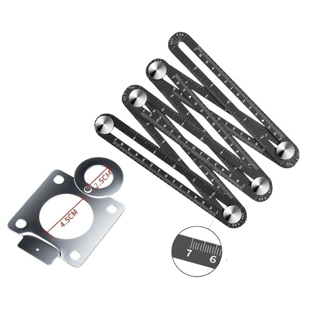 

Линейка для измерения углов из алюминиевого сплава, 6/12-кратный локатор направляющих для сверл, новая многоугловая линейка 6 Fold