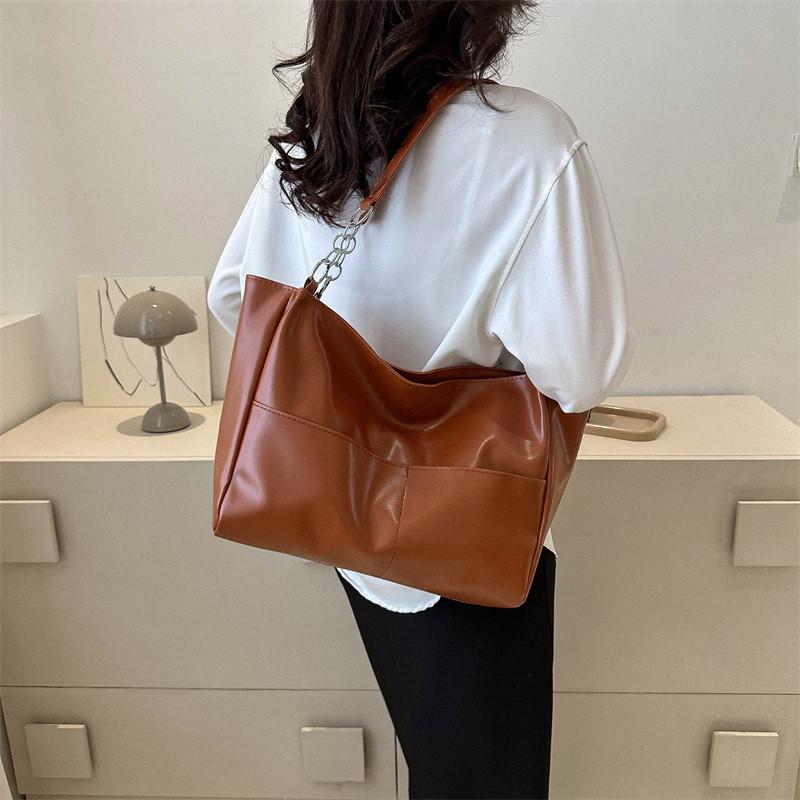 Fashionable Street Style Pu Tote Bag For Women Large Capacity Shoulder Bag