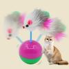 Pet Toy Interactive Tumbler Mouse Shape Plush Feather Tail Cat Toy Reduces Anxiety Boredom Independent Cat Toy