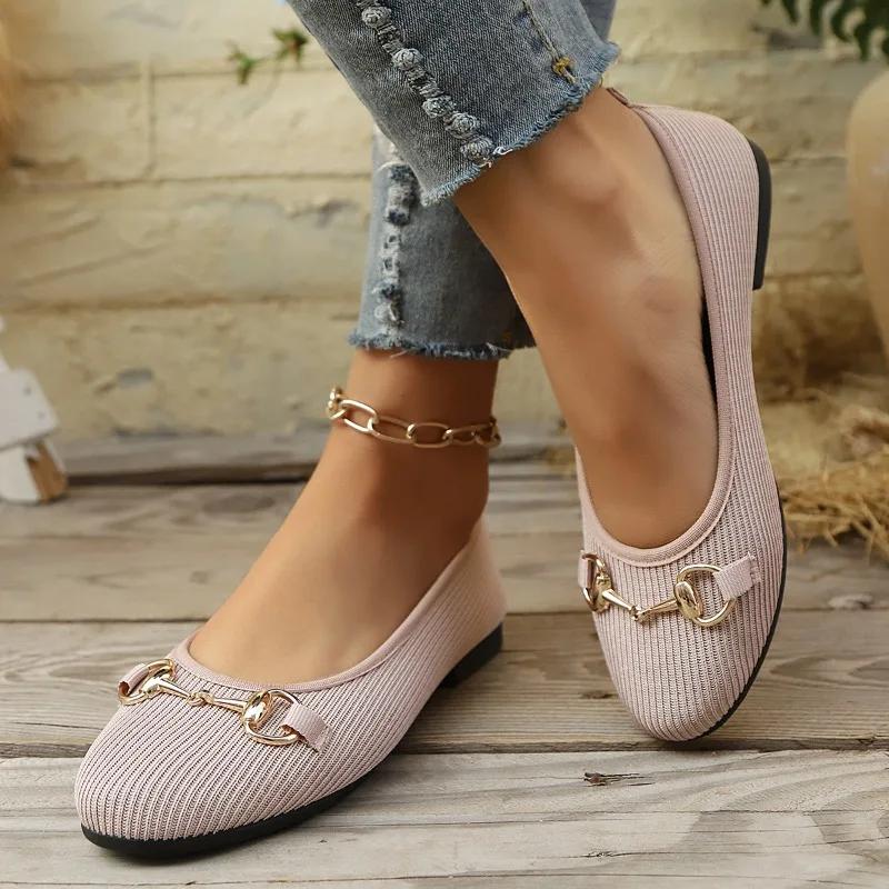 Fashion Women's Shoes 2025 Hot Sale Shallow Women's Flats Fashion Metal Decoration Daily Flats Women New Best Seller Flat Low Heels