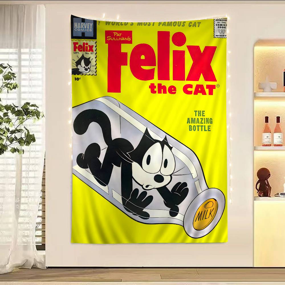 

Anime Cartoon Ffelix The Ccats Tapestry Art Printing Japanese Wall Tapestry Anime Wall Hanging Home Decor 74x94cm(29x37in)